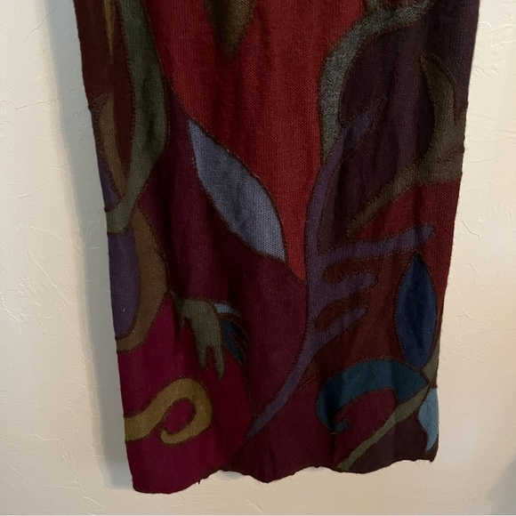 PERUVIAN CONNECTION 100% Alpaca Intarsia Duster Maxi Sweater Vest Size L - Picture 5 of 8